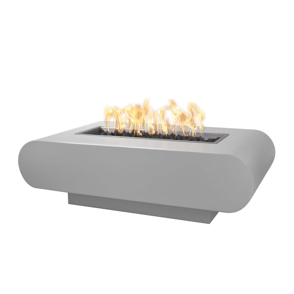 The Outdoor Plus 60 Rectangular La Jolla Fire Pit, Powder Coated Metal, Spark Ignition w/Flame Sense, Liquid Propane OPT-LAJPC60FSEN-PEW-LP - main
